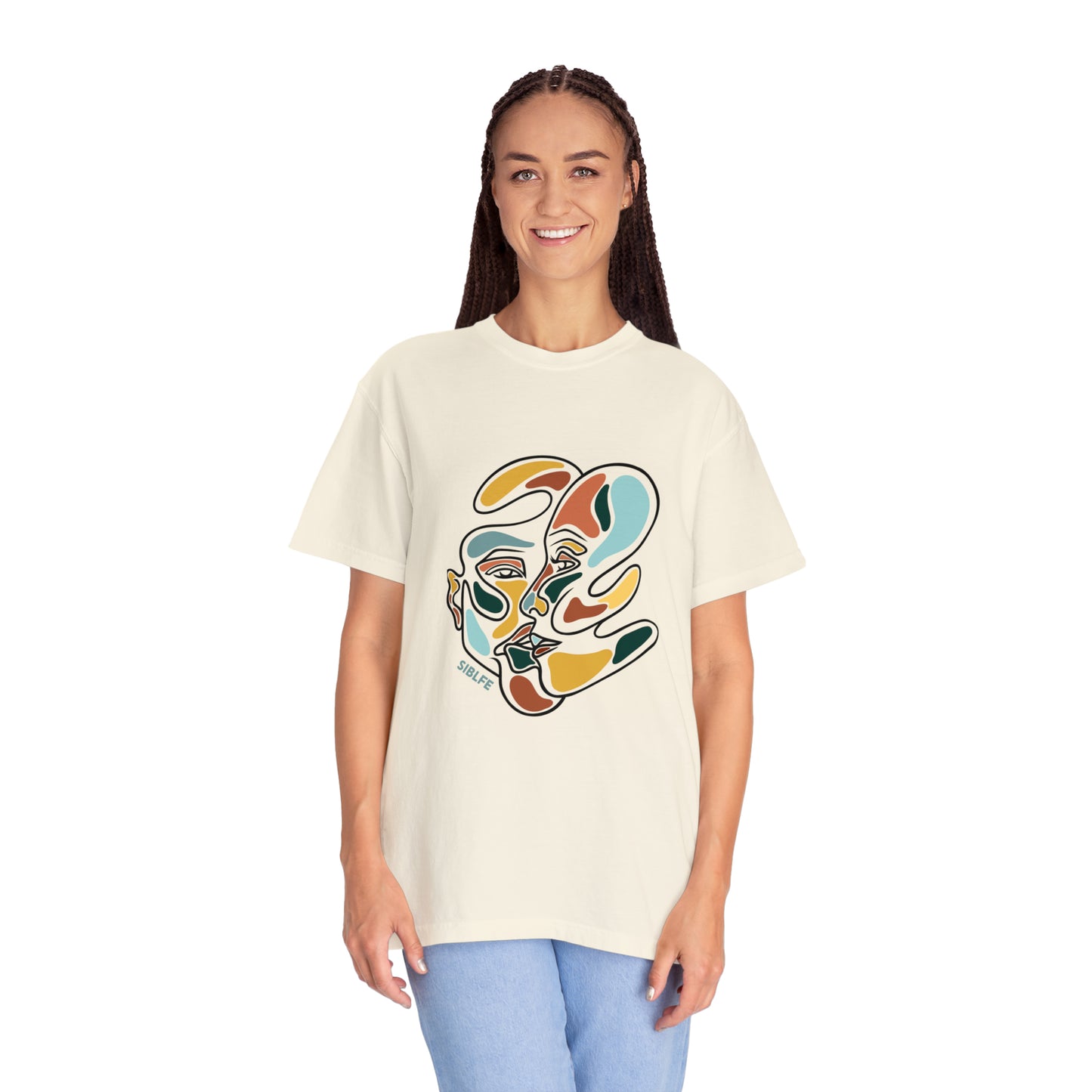 SIBLFE Pieces Black Line Art T-shirt