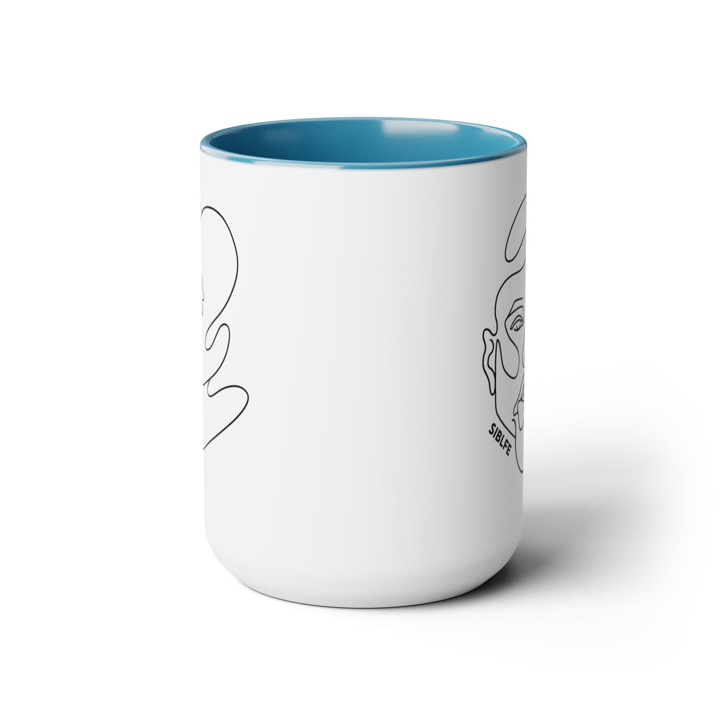 SIBLFE Two-Tone Line Art Mugs, 15oz