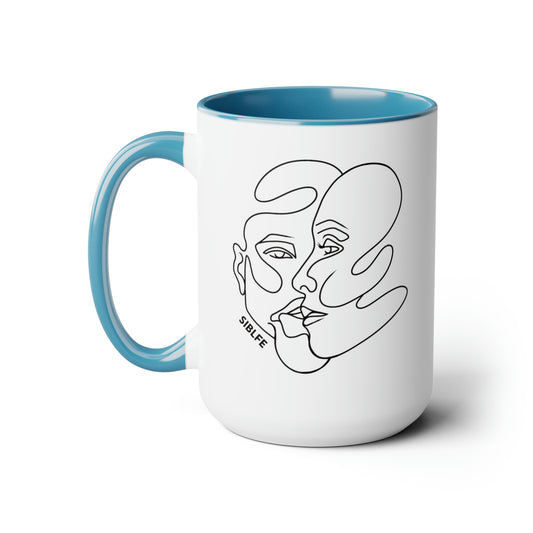 SIBLFE Two-Tone Line Art Mugs, 15oz