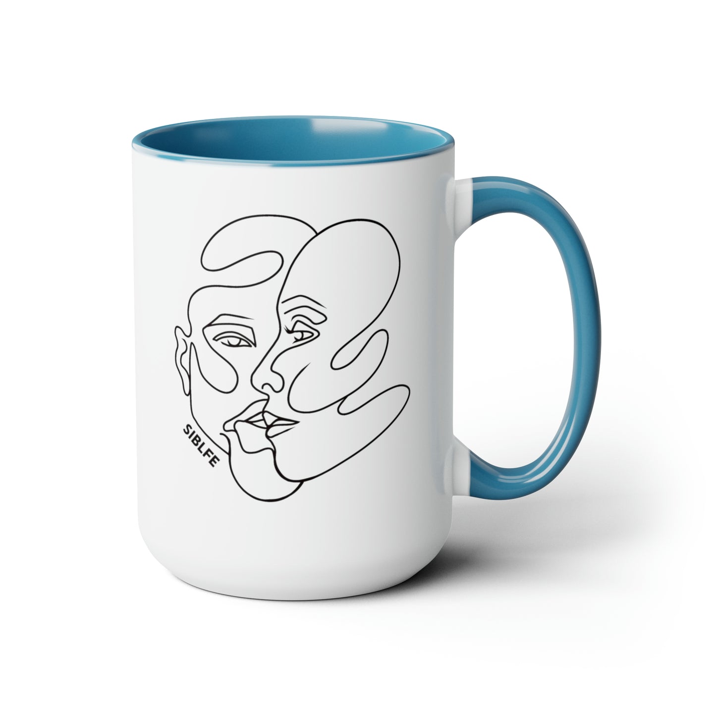 SIBLFE Two-Tone Line Art Mugs, 15oz